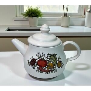 Vintage McCoy Pottery Spice Delight Teapot w/ Lid – Veggie‎ & Mushroom Design